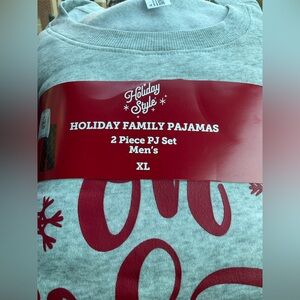 Holiday Style Gray and Red Fleece Pajama Set Men's Size XL, Women’s size 2X. NIP
